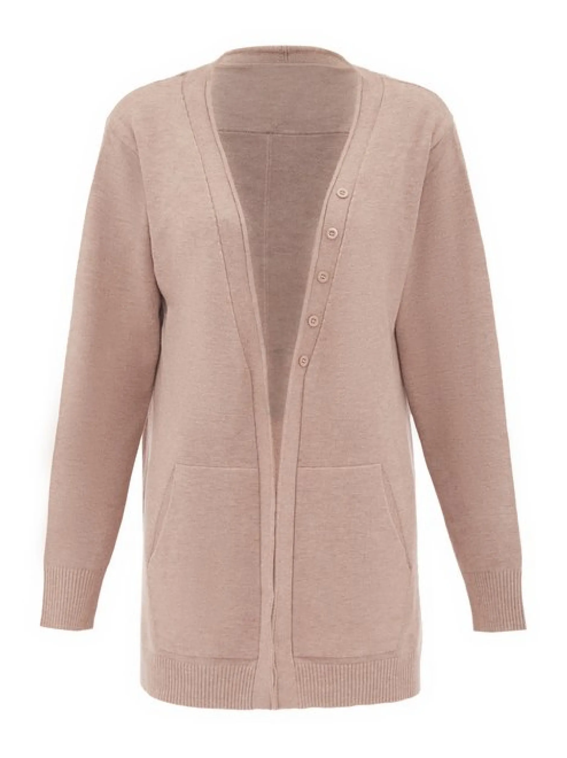 Usha Damen Strickjacke in beige - Ausschnitt: Rundhals
