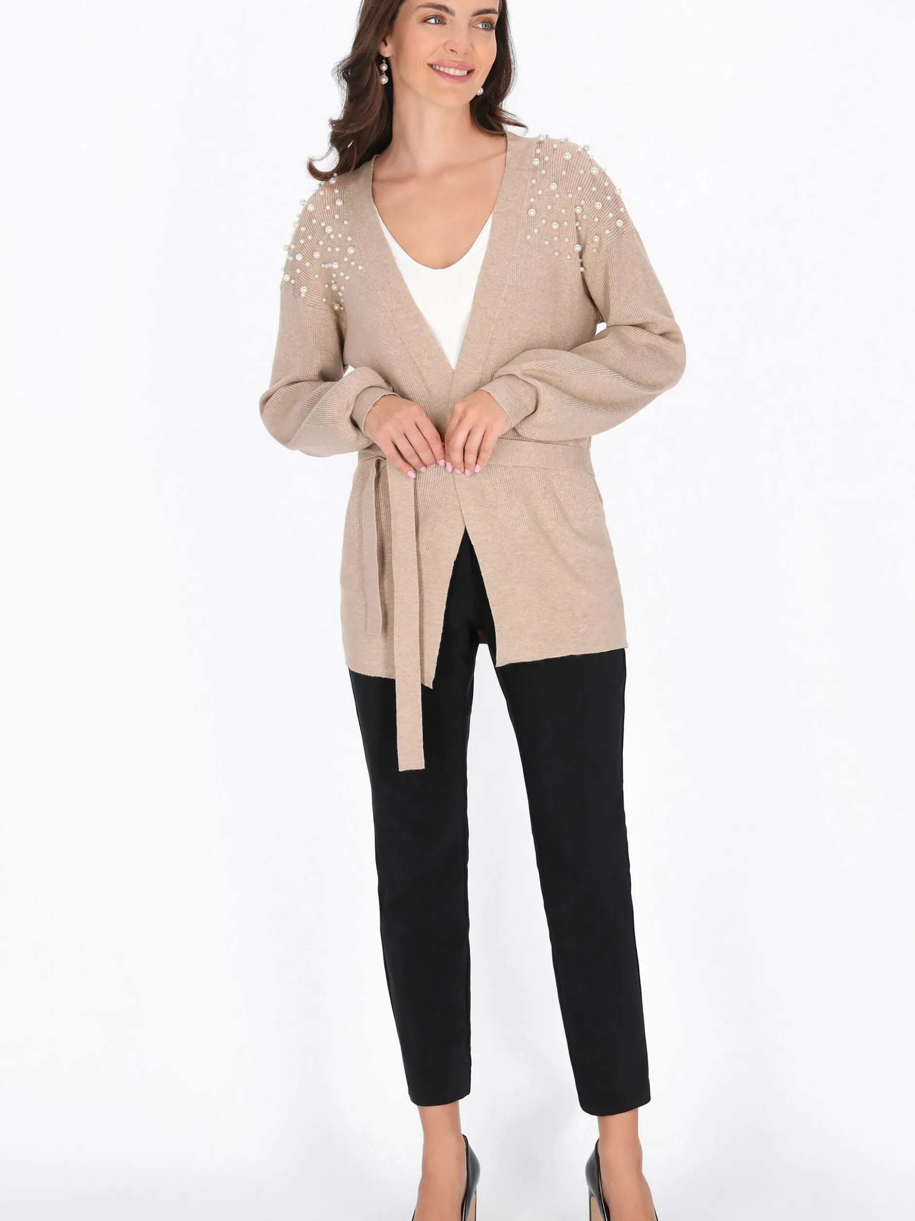 Usha Damen Strickjacke in beige