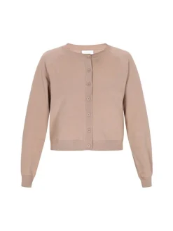 Usha Damen Strickjacke in beige - Ausschnitt: Rundhals