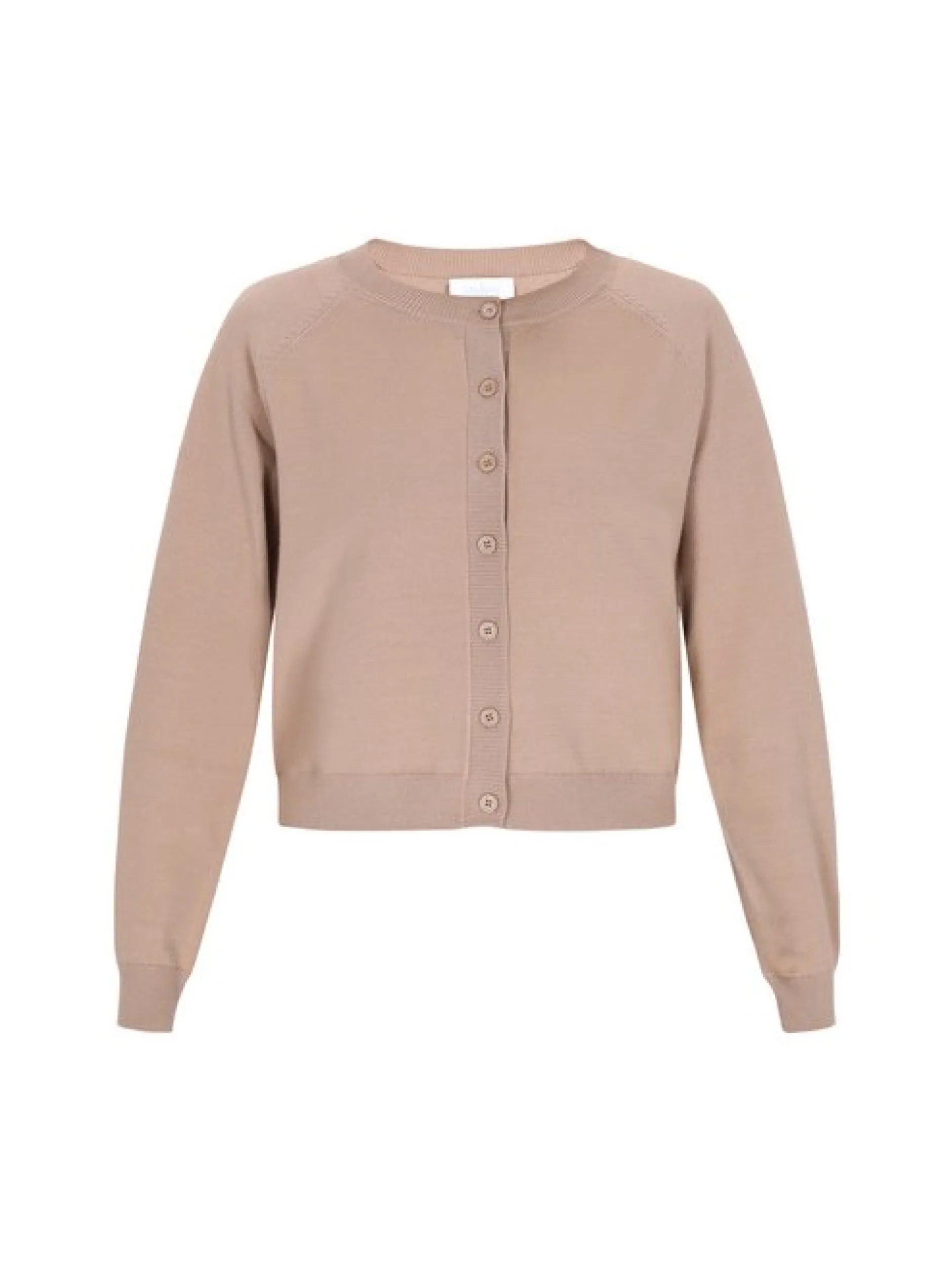 Usha Damen Strickjacke in beige - Ausschnitt: Rundhals