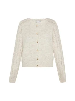 Usha Damen Strickjacke in beige - Ausschnitt: Rundhals