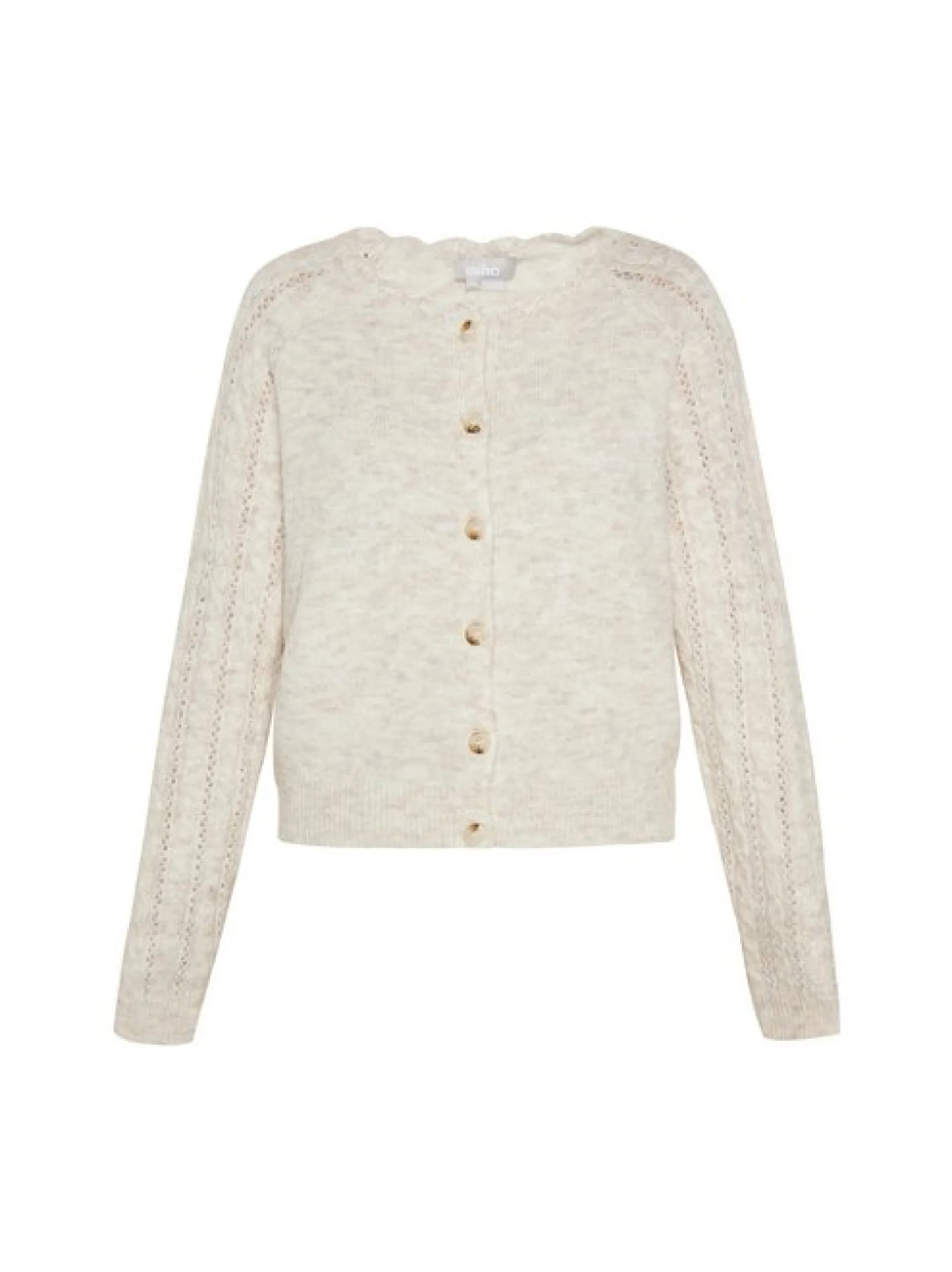 Usha Damen Strickjacke in beige - Ausschnitt: Rundhals