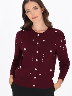 Usha Damen Strickjacke in bordeaux