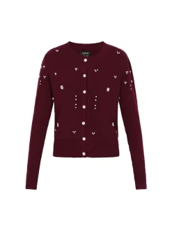 Usha Damen Strickjacke in bordeaux