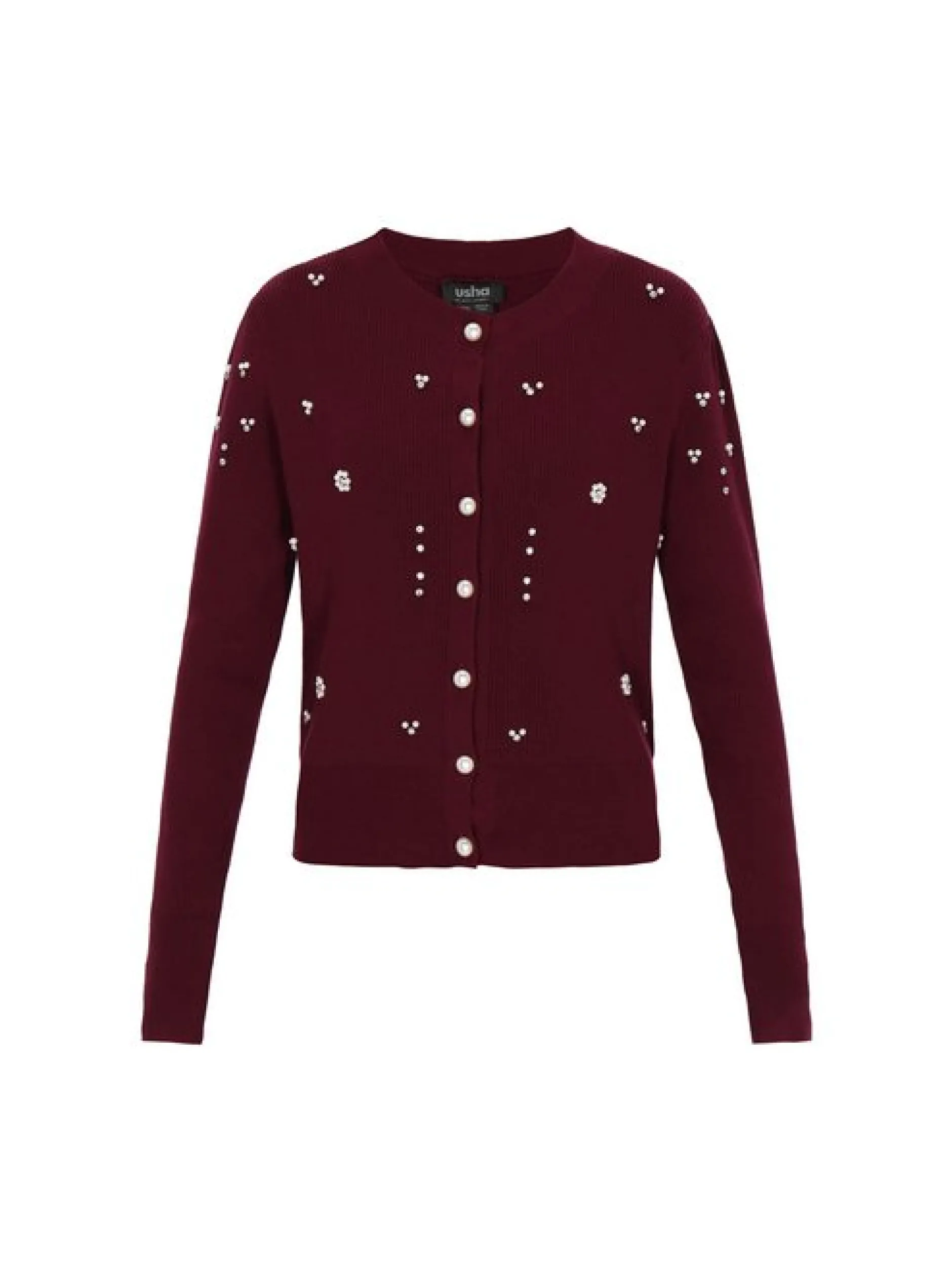 Usha Damen Strickjacke in bordeaux