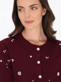 Usha Damen Strickjacke in bordeaux