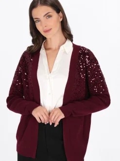 Usha Damen Strickjacke in bordeaux