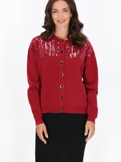 Usha Damen Strickjacke in bordeaux