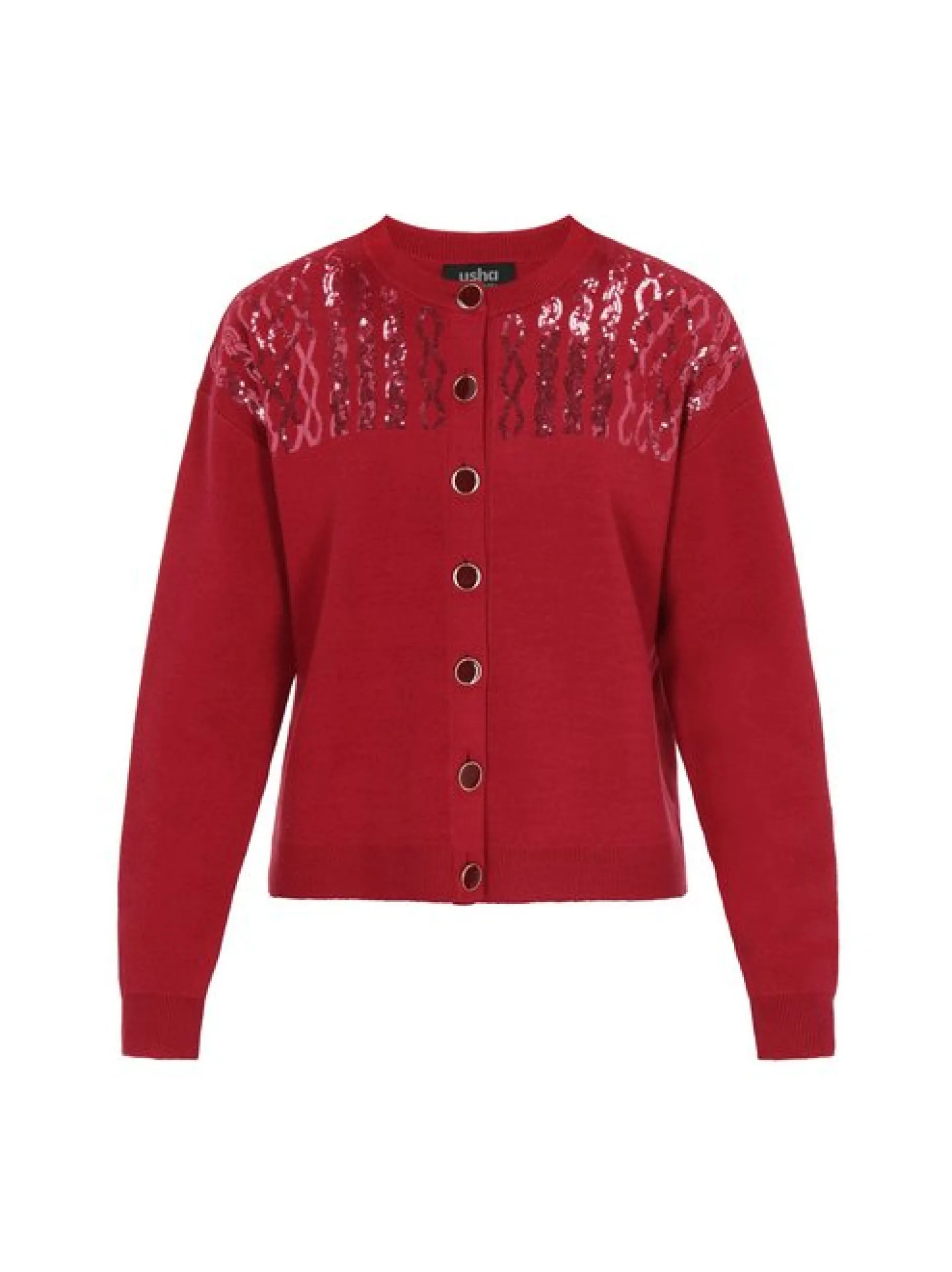 Usha Damen Strickjacke in bordeaux