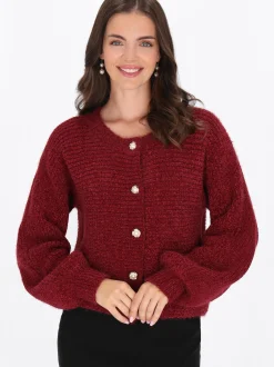 Usha Damen Strickjacke in bordeaux