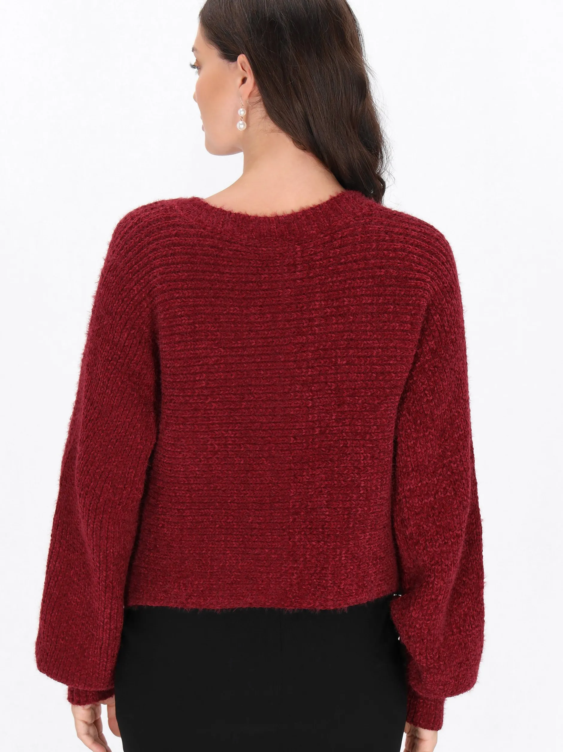 Usha Damen Strickjacke in bordeaux