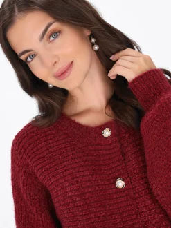 Usha Damen Strickjacke in bordeaux