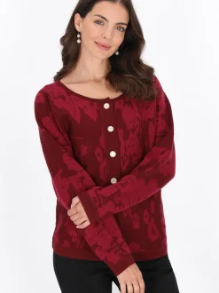 Usha Damen Strickjacke in bordeaux