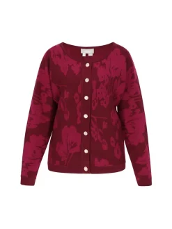 Usha Damen Strickjacke in bordeaux