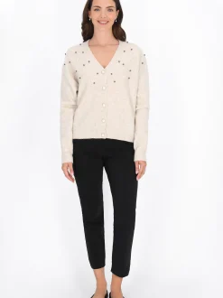 Usha Damen Strickjacke in ecru