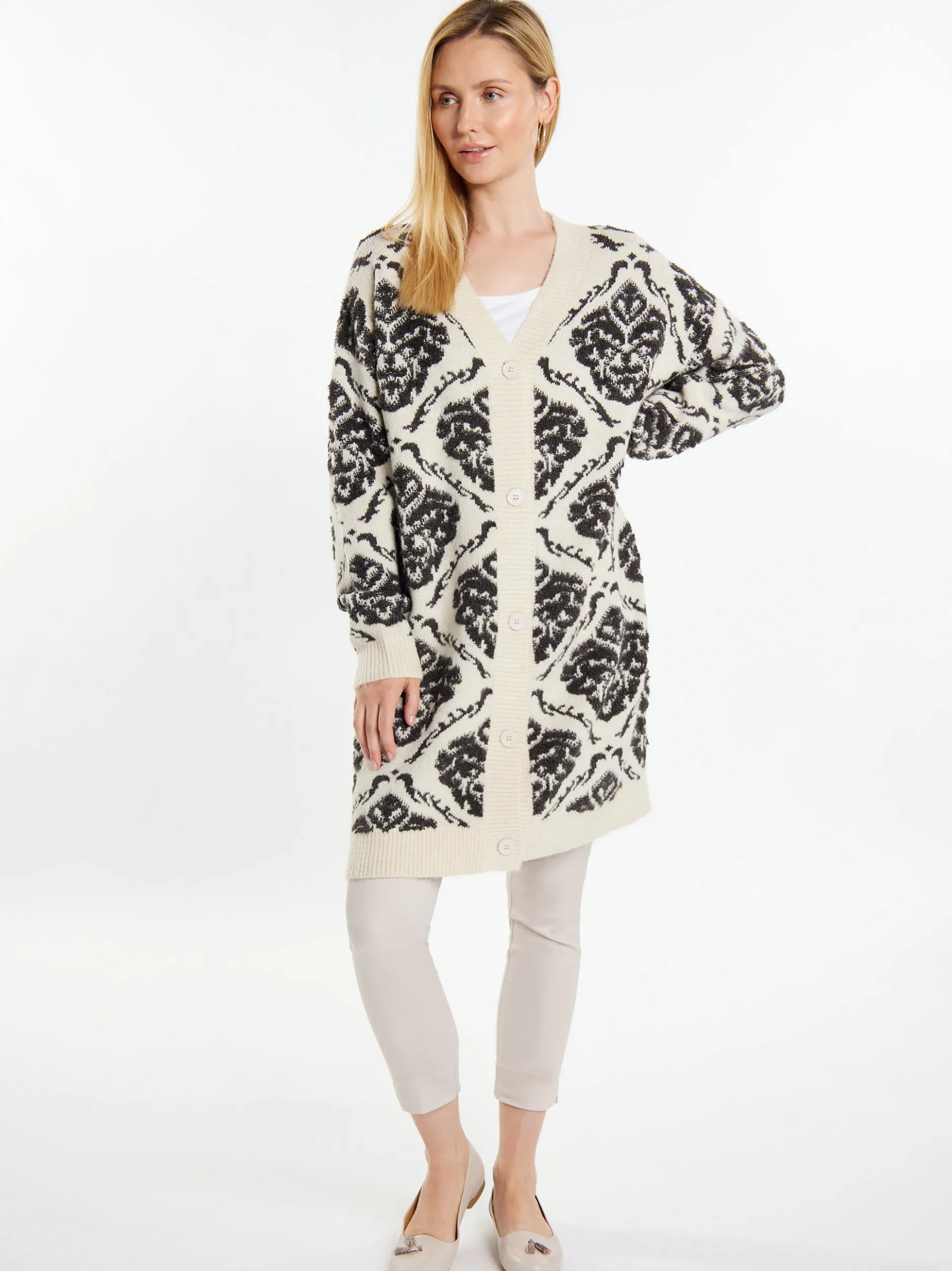 Usha Damen Strickjacke in ecru