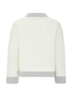 Usha Damen Strickjacke in ecru - Ausschnitt: Rundhals