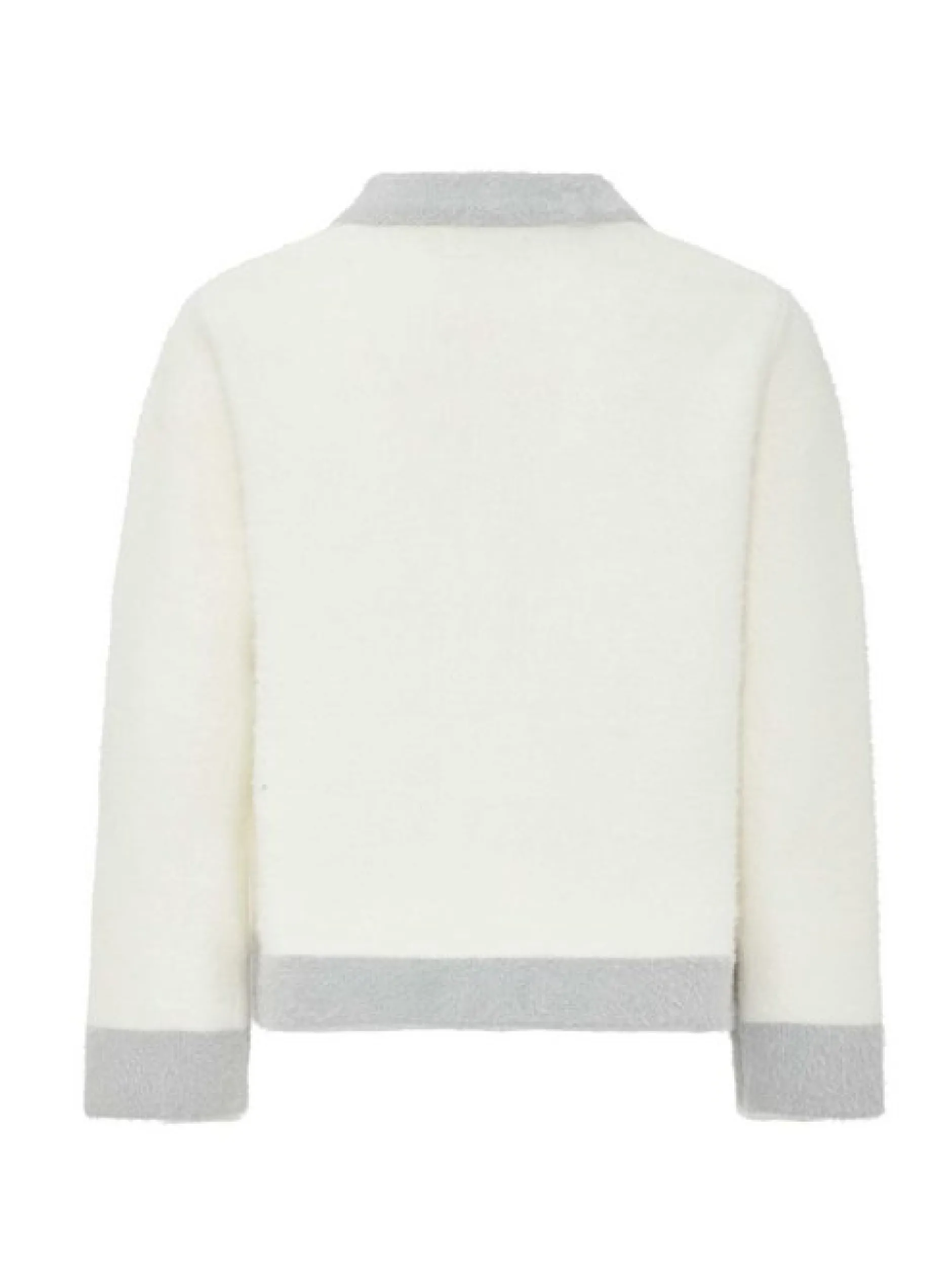 Usha Damen Strickjacke in ecru - Ausschnitt: Rundhals