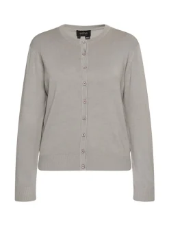 Usha Damen Strickjacke in grau - Ausschnitt: Rundhals