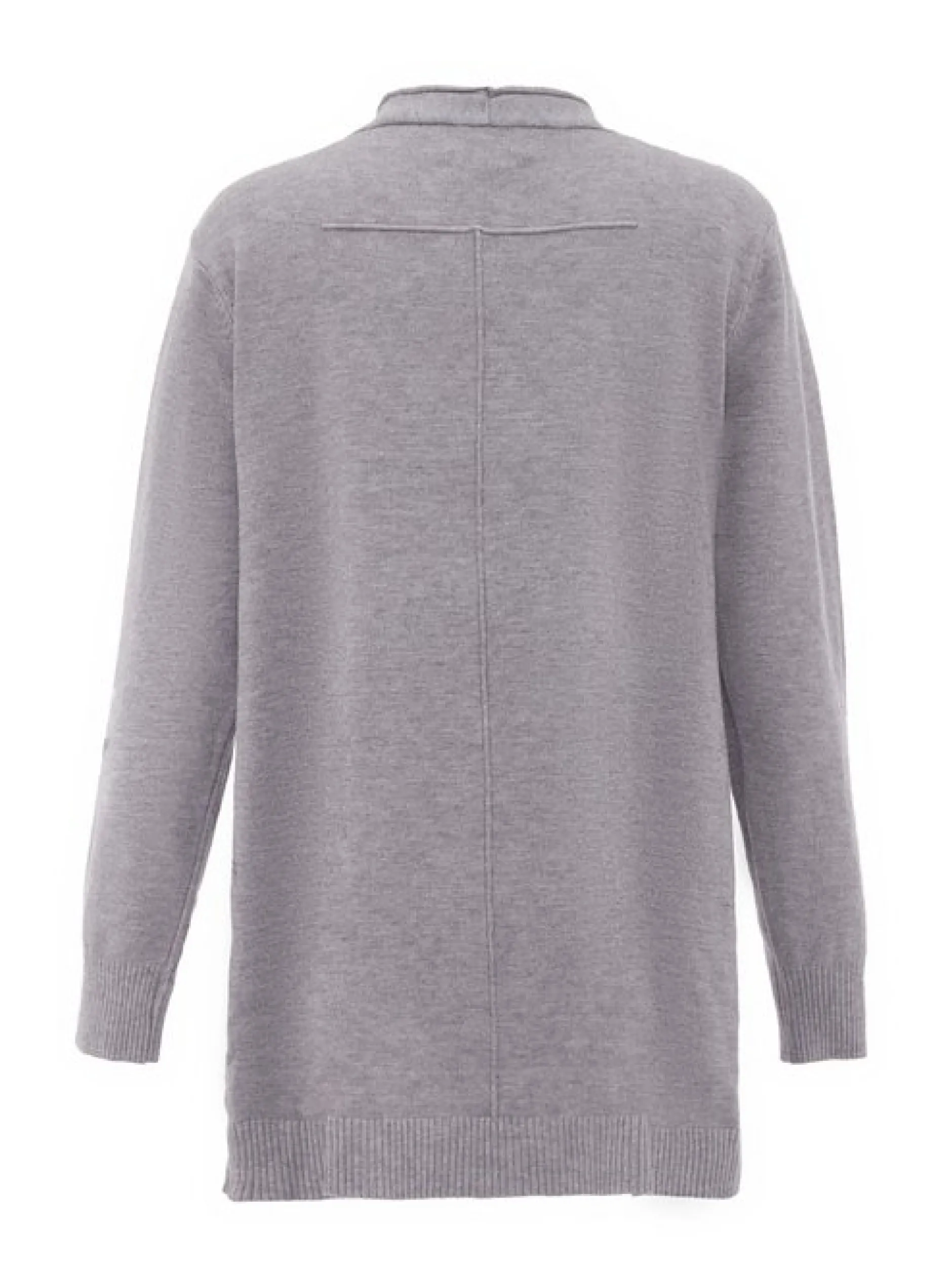 Usha Damen Strickjacke in grau - Ausschnitt: Rundhals