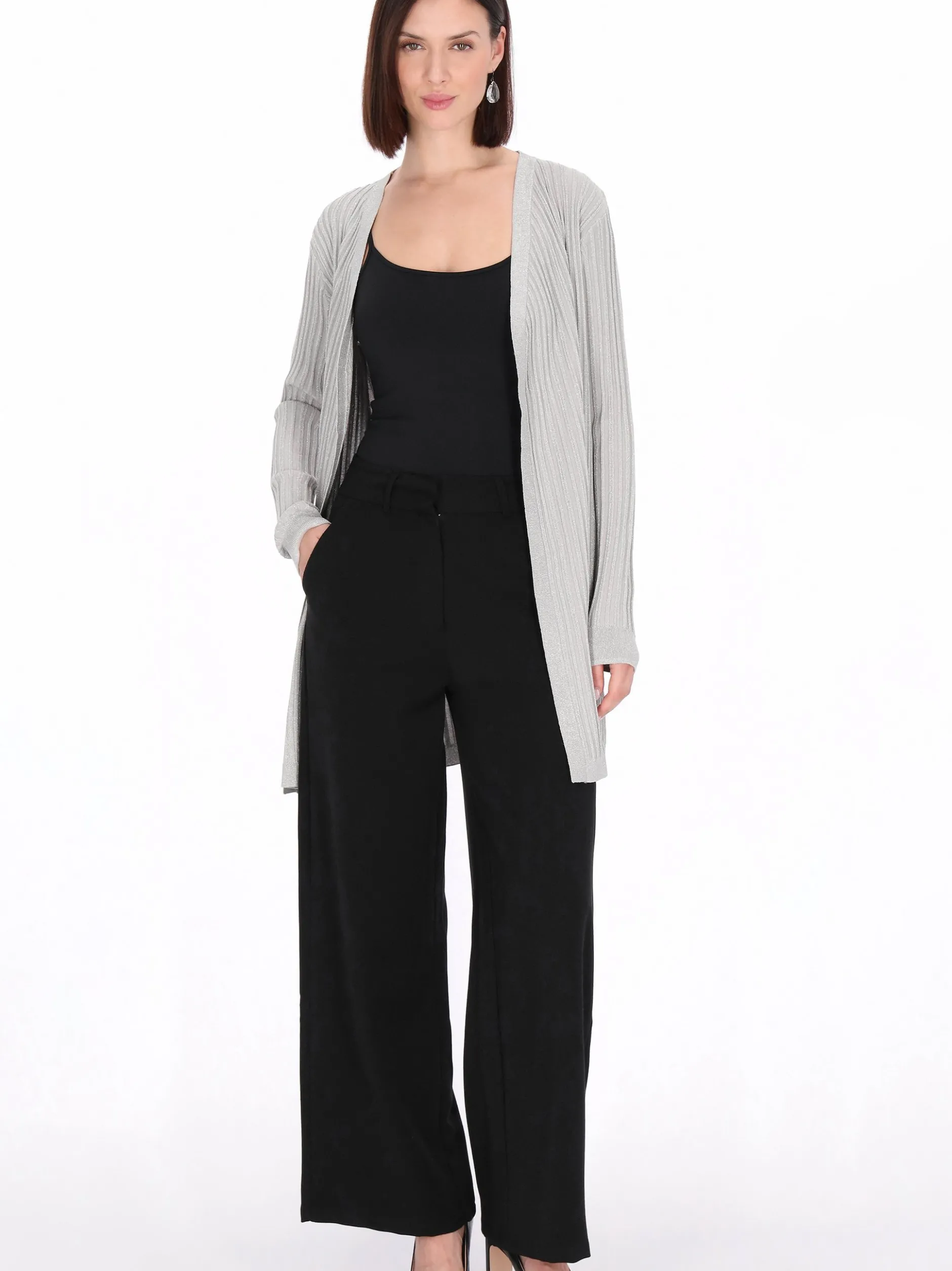 Usha Damen Strickjacke in grau