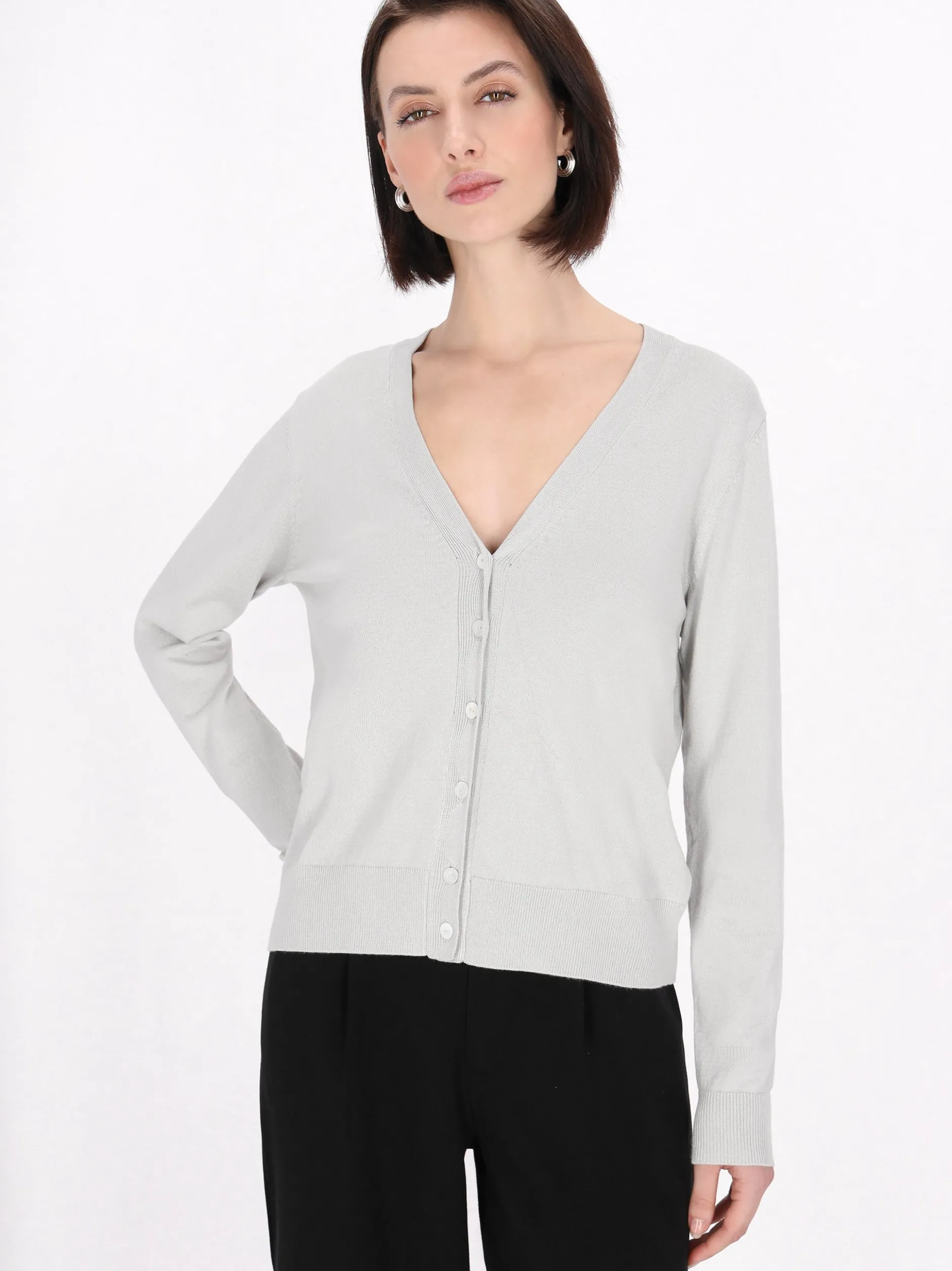 Usha Damen Strickjacke in grau