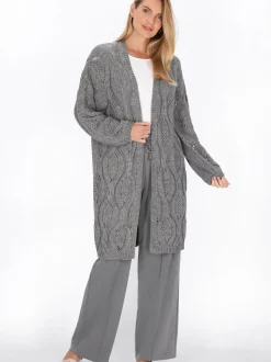 Usha Damen Strickjacke in grau