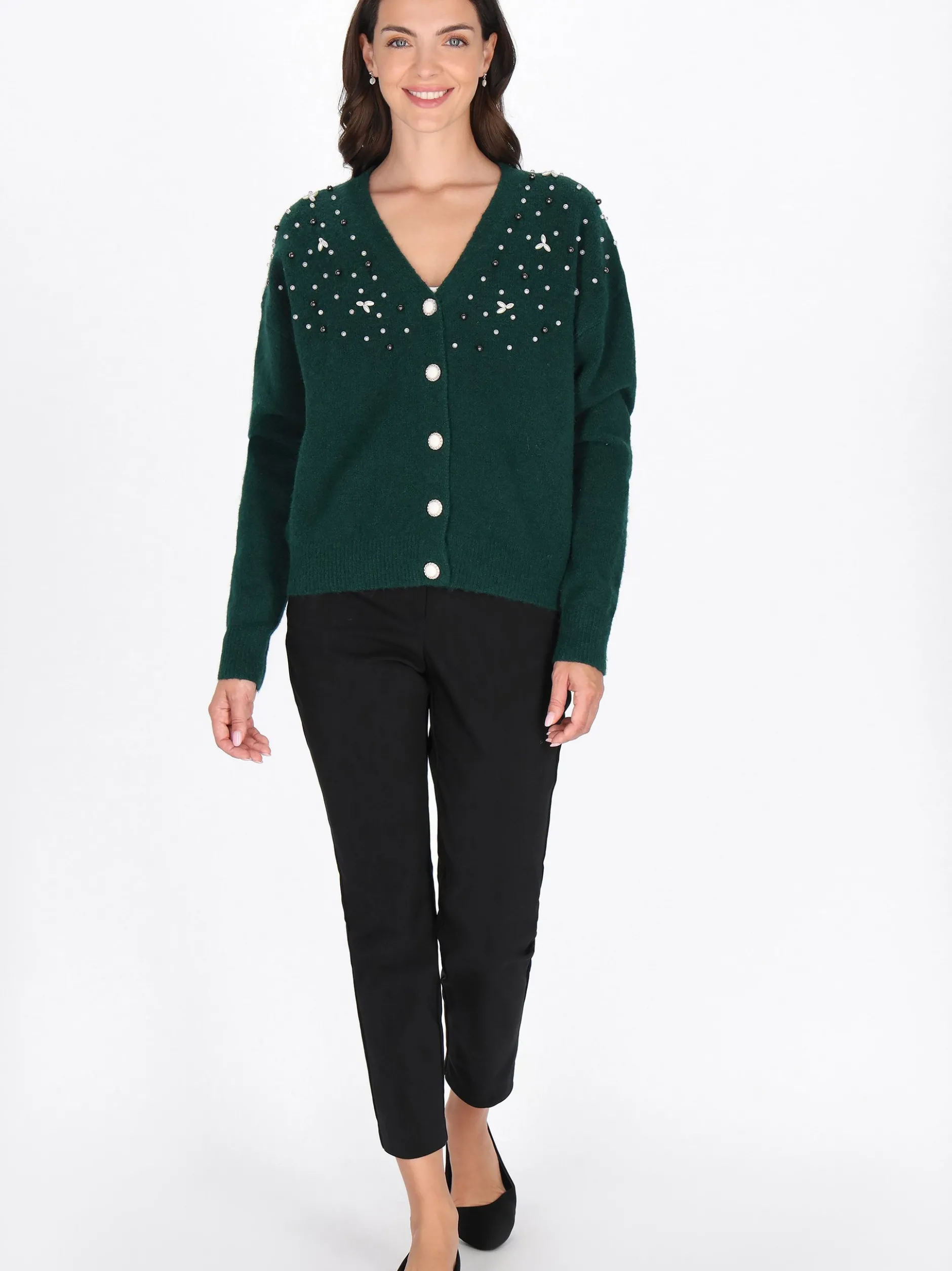 Usha Damen Strickjacke in grün