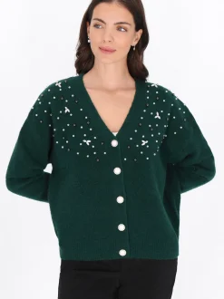 Usha Damen Strickjacke in grün