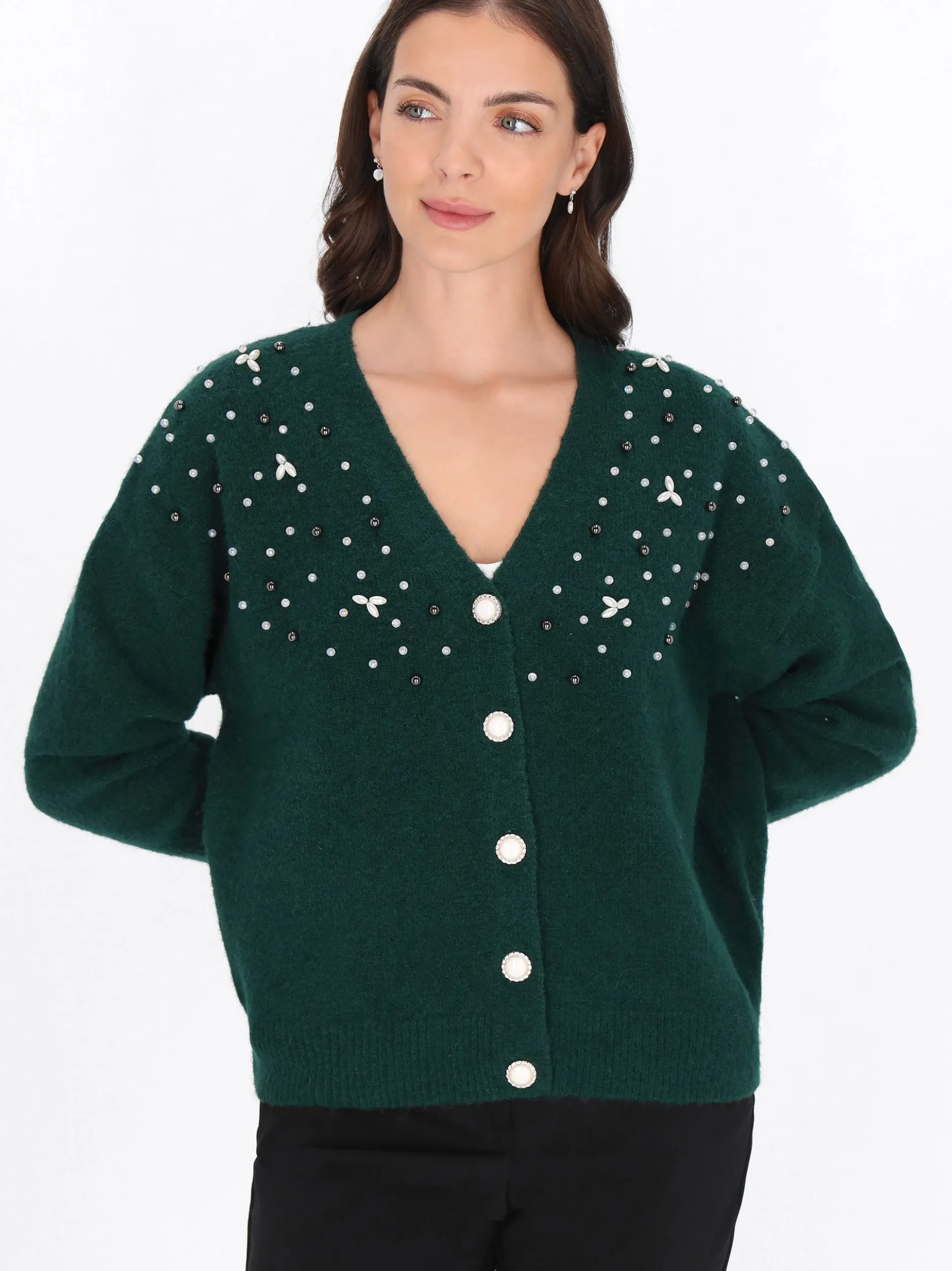 Usha Damen Strickjacke in grün
