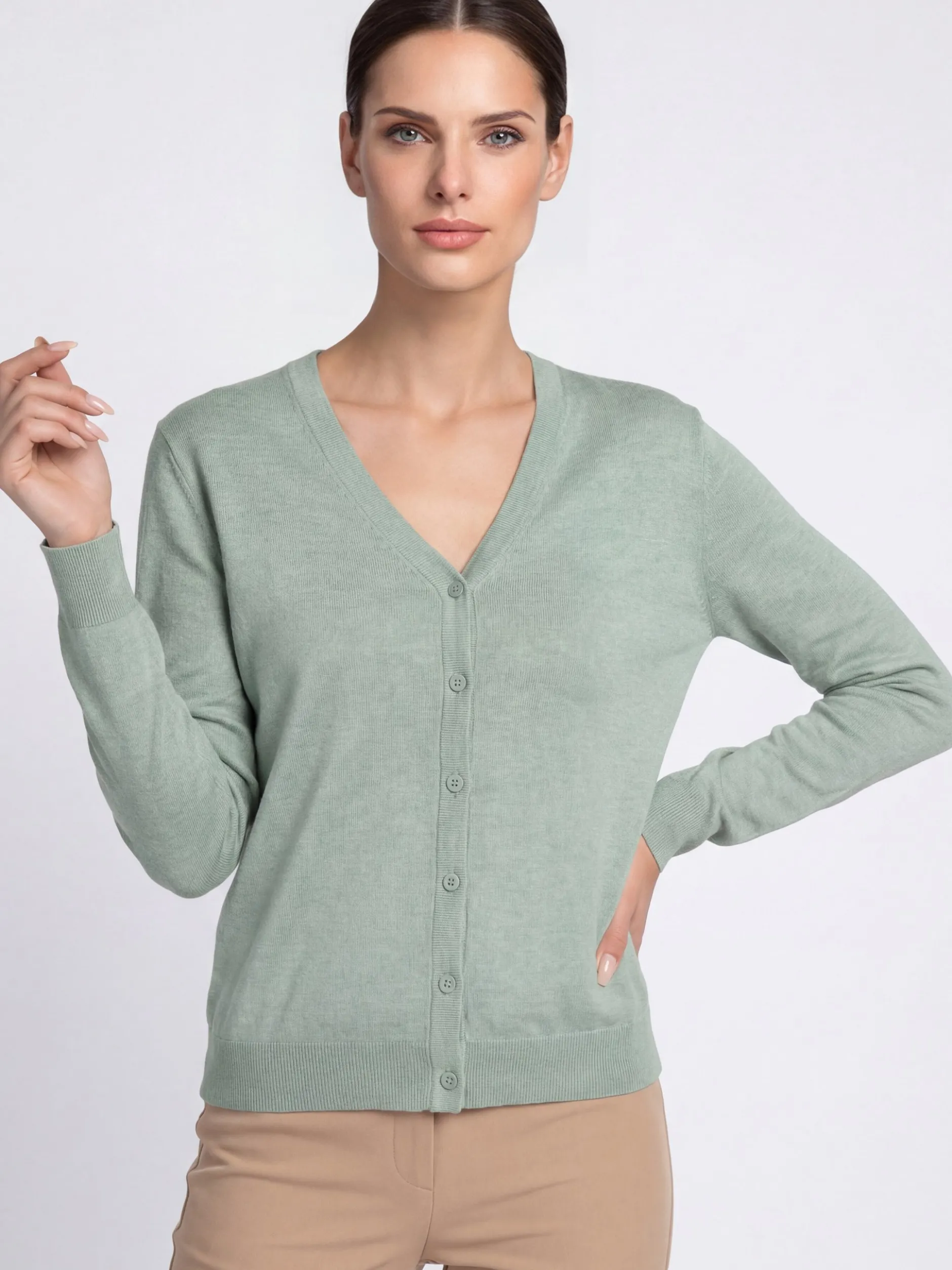 Usha Damen Strickjacke in grün
