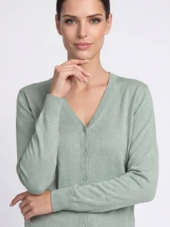 Usha Damen Strickjacke in grün