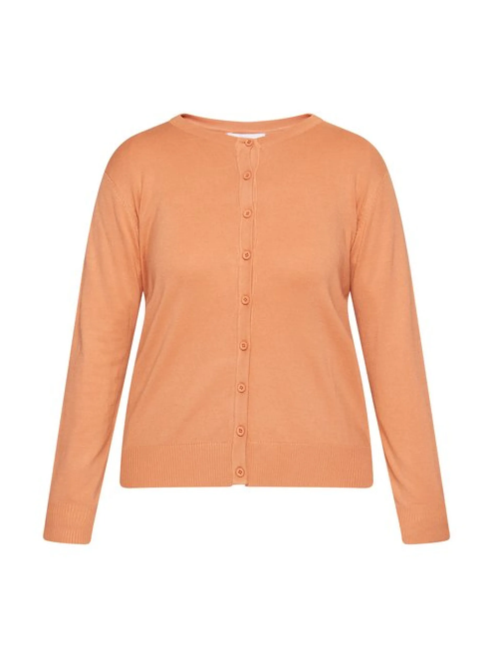 Usha Damen Strickjacke in koralle - Ausschnitt: Rundhals