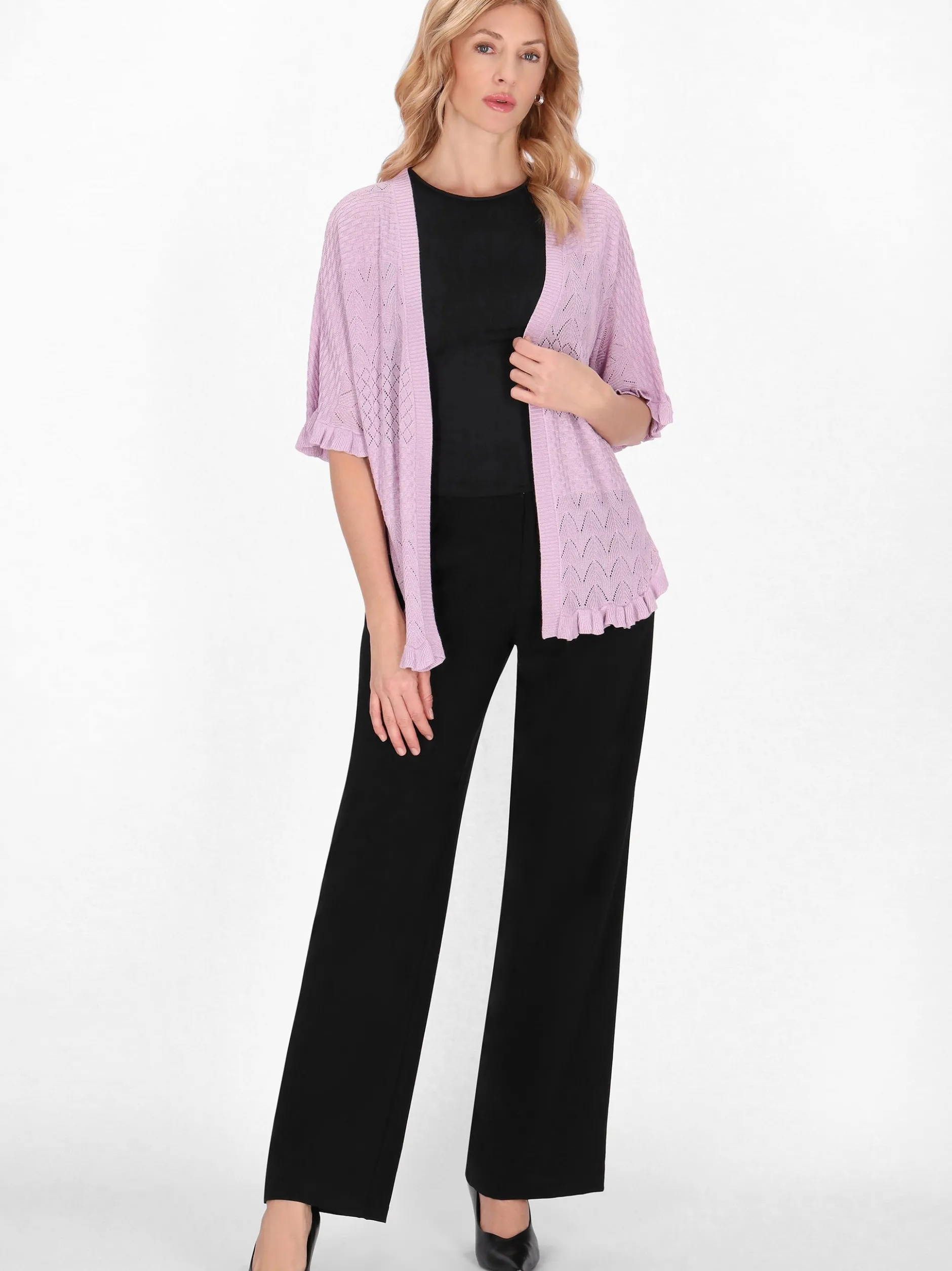 Usha Damen Strickjacke in lila