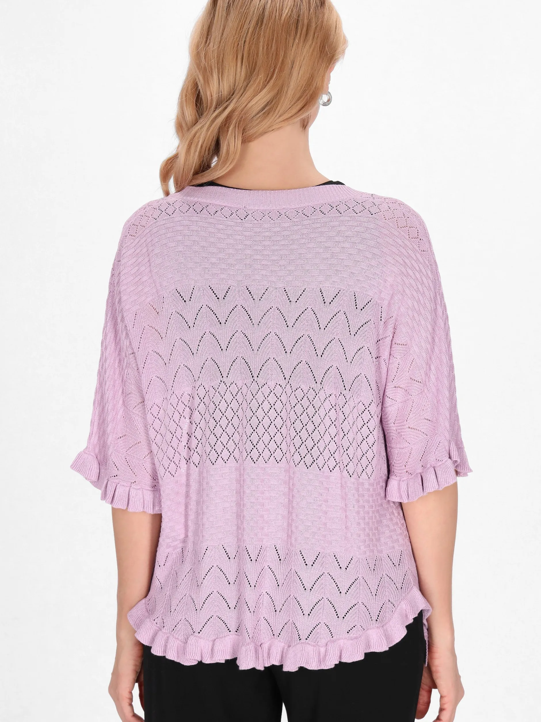 Usha Damen Strickjacke in lila