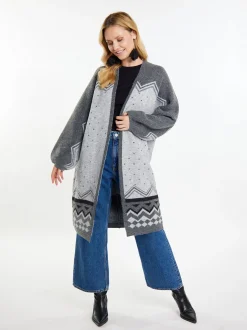 Usha Damen Strickjacke in mehrfarbig