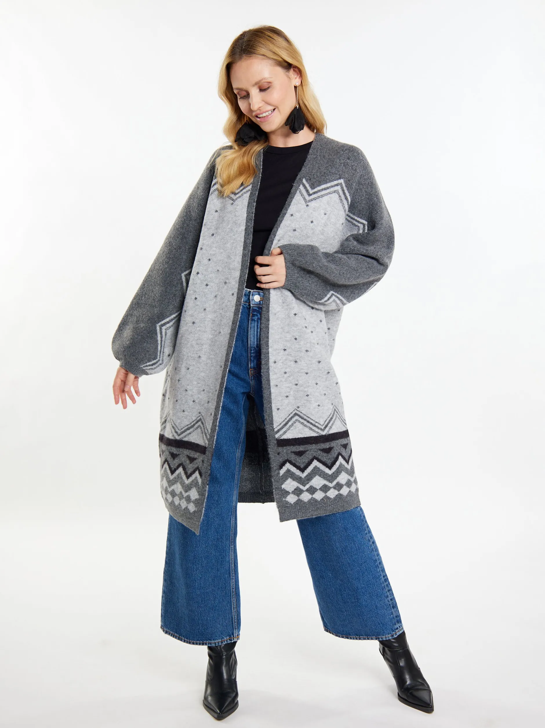Usha Damen Strickjacke in mehrfarbig