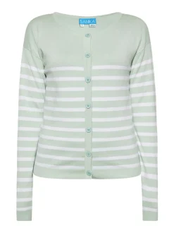 Usha Damen Strickjacke in mint - Ausschnitt: Rundhals