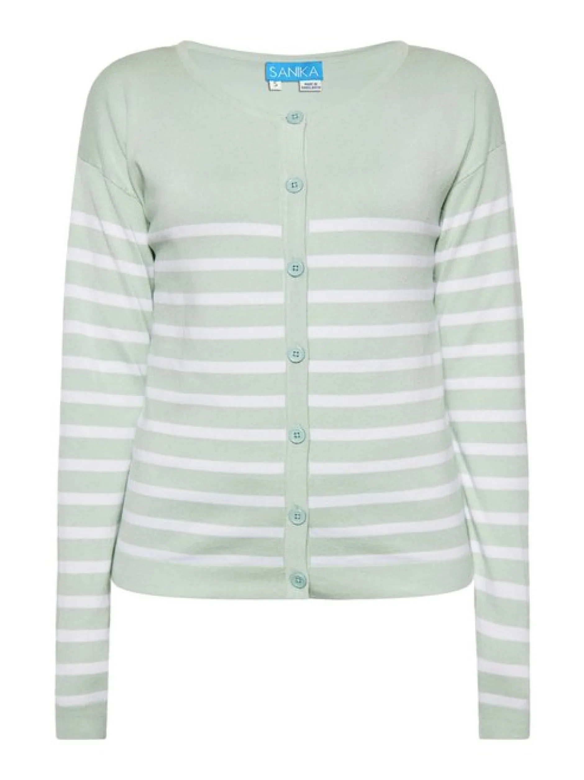 Usha Damen Strickjacke in mint - Ausschnitt: Rundhals