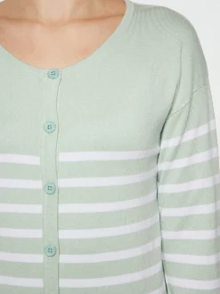 Usha Damen Strickjacke in mint - Ausschnitt: Rundhals