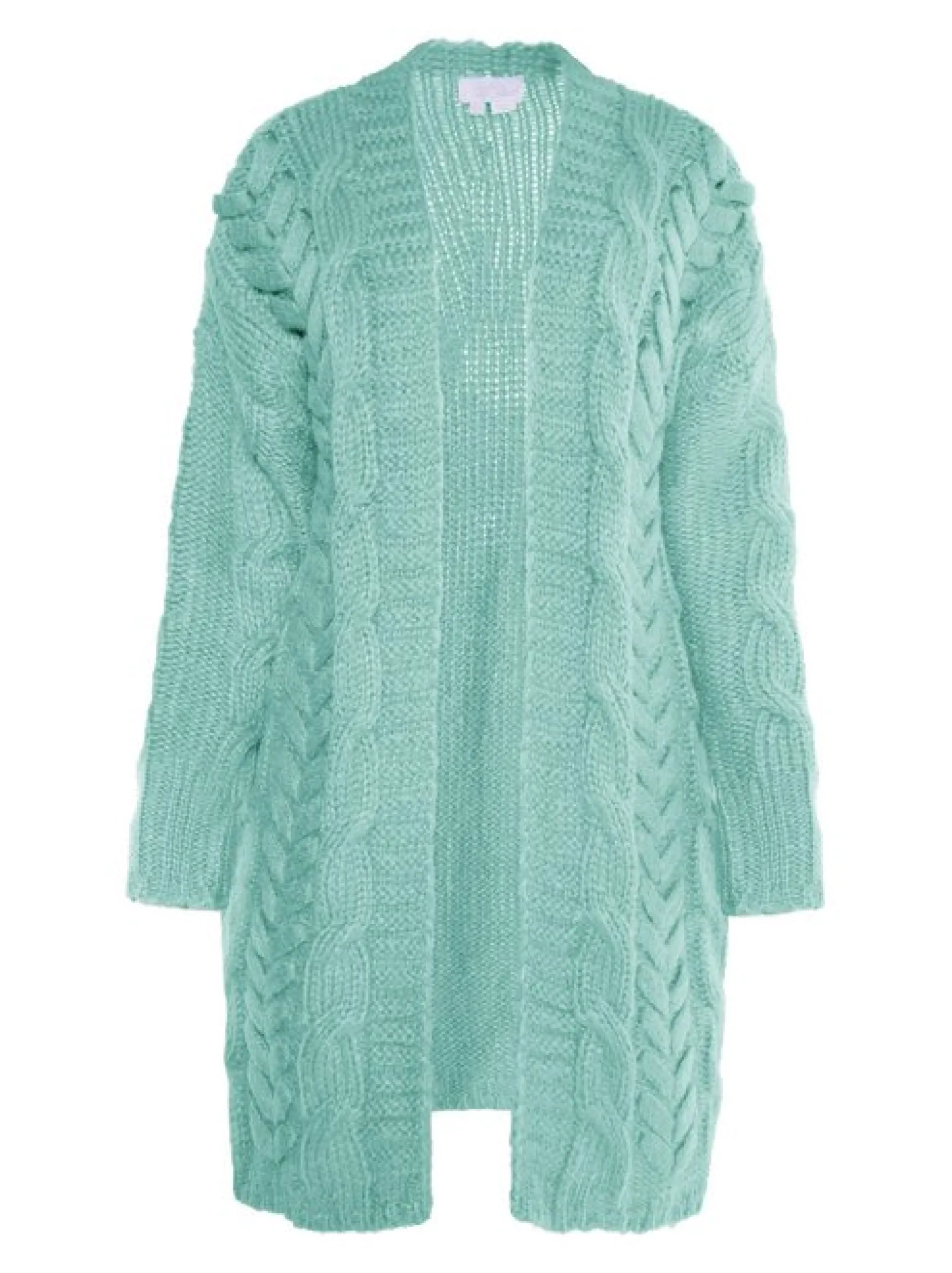 Usha Damen Strickjacke in mint - Ausschnitt: ohne Kragen