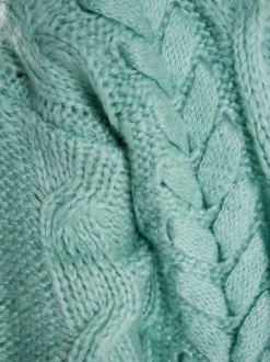 Usha Damen Strickjacke in mint - Ausschnitt: ohne Kragen