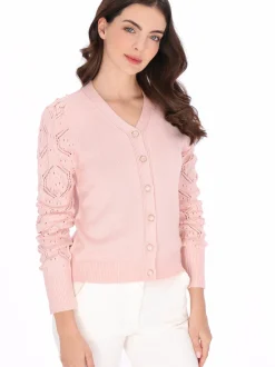 Usha Damen Strickjacke in rosa