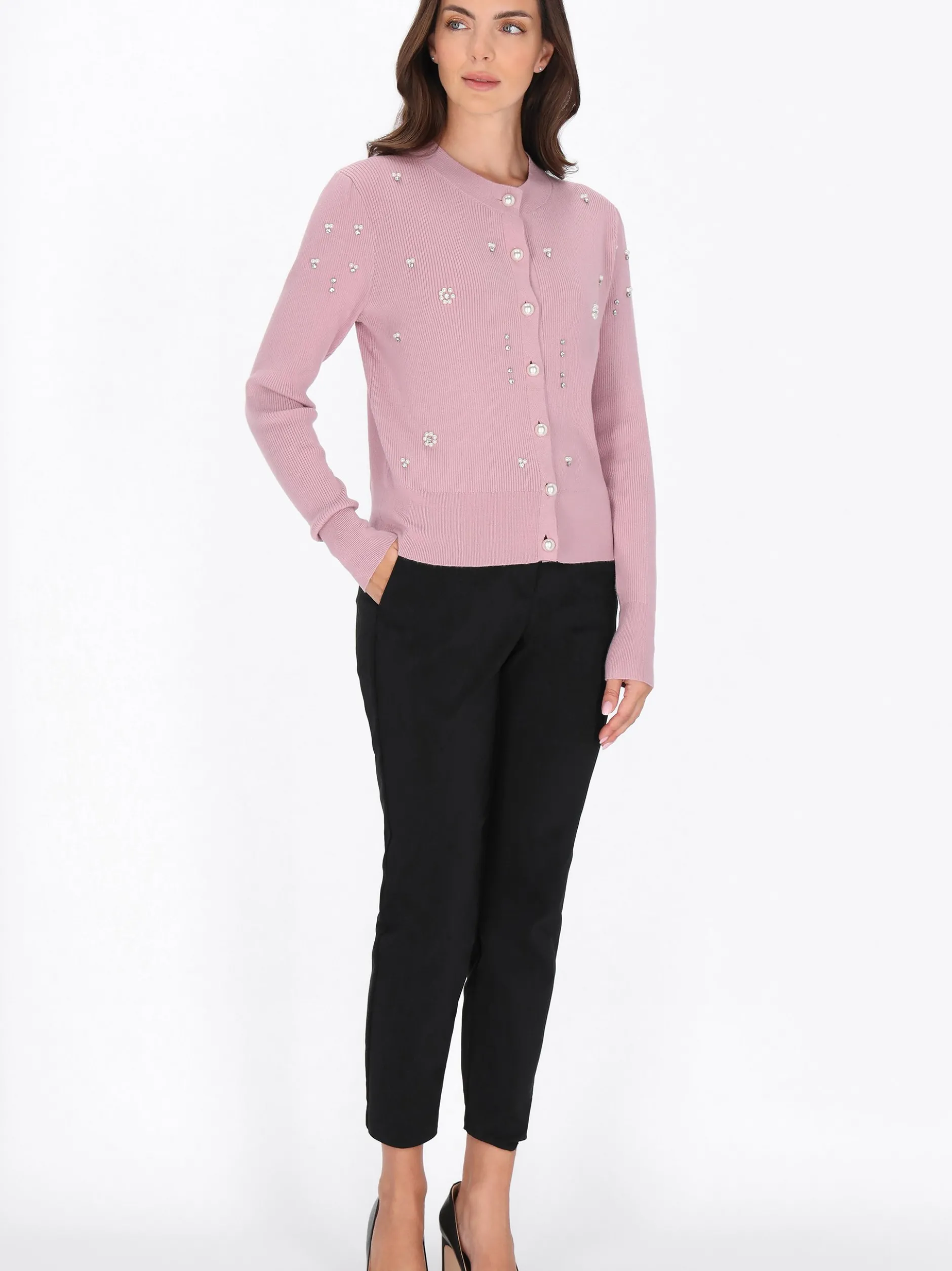 Usha Damen Strickjacke in rosa