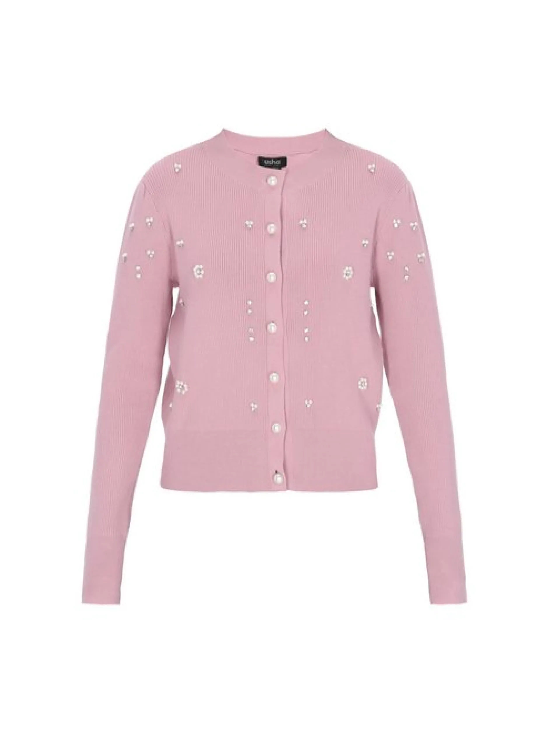 Usha Damen Strickjacke in rosa