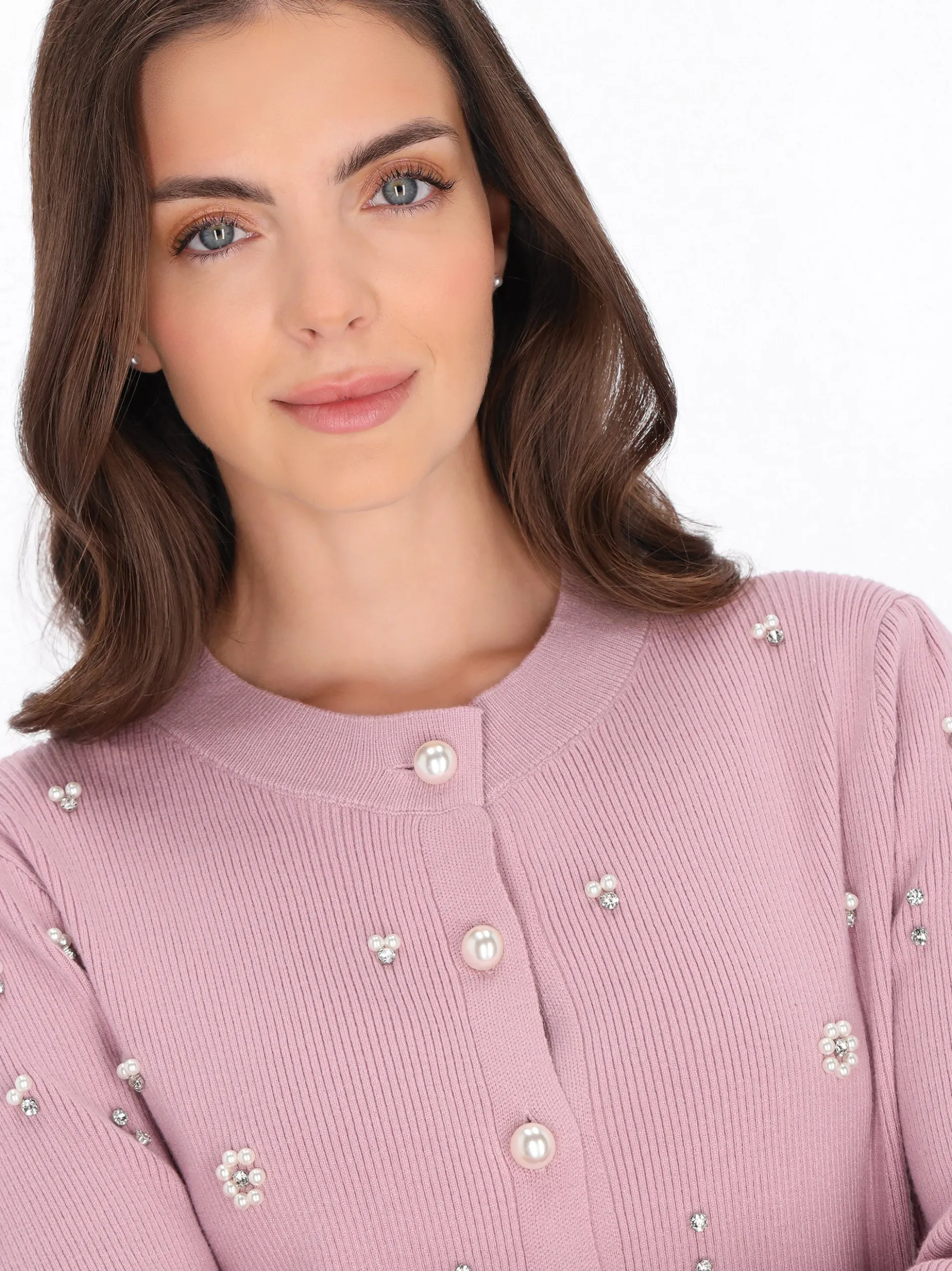 Usha Damen Strickjacke in rosa