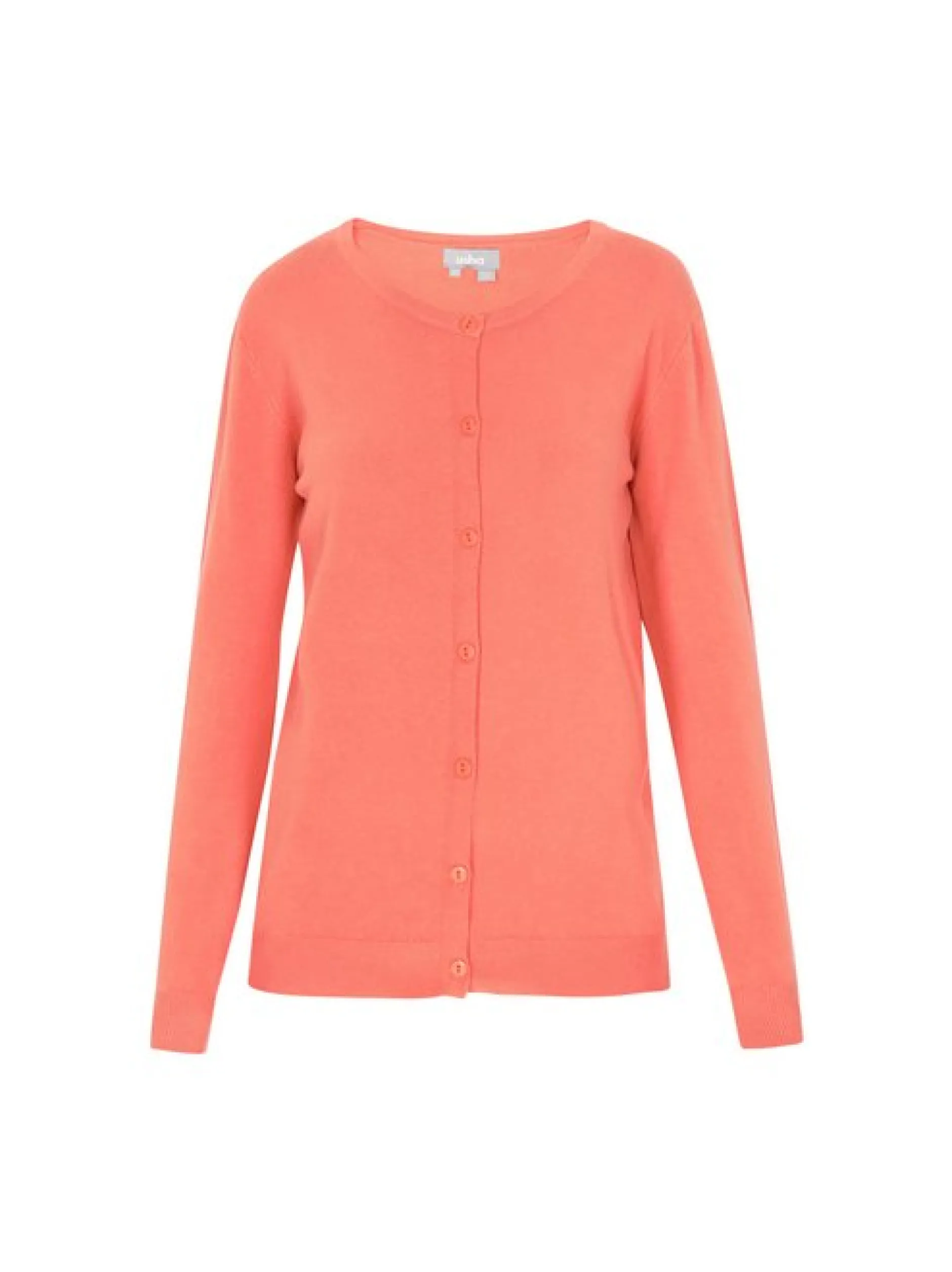 Usha Damen Strickjacke in rosa - Ausschnitt: Rundhals
