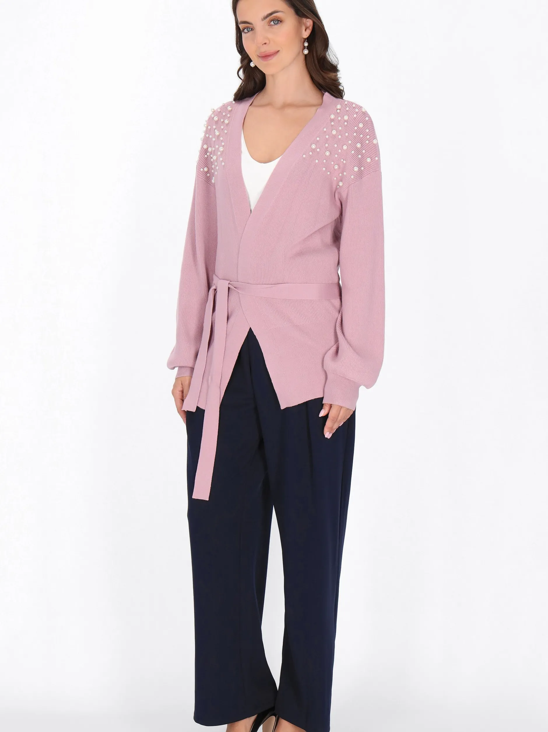 Usha Damen Strickjacke in rosa