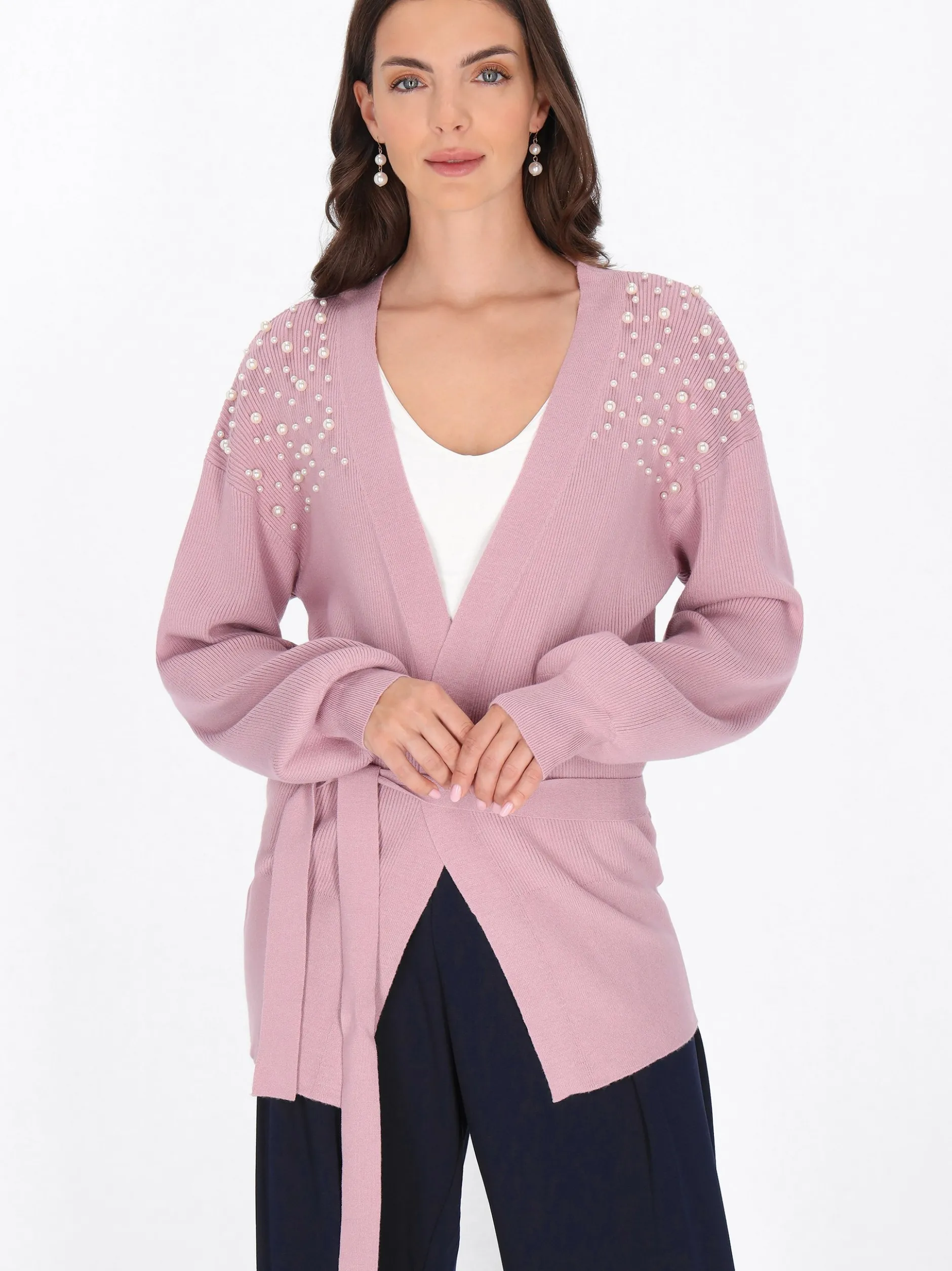 Usha Damen Strickjacke in rosa