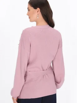 Usha Damen Strickjacke in rosa